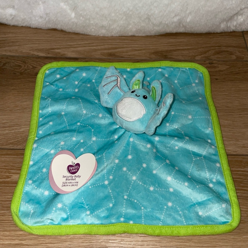 Parent’s Choice Bat Rattle Crinkle Lovey Baby Security Blanket NEW